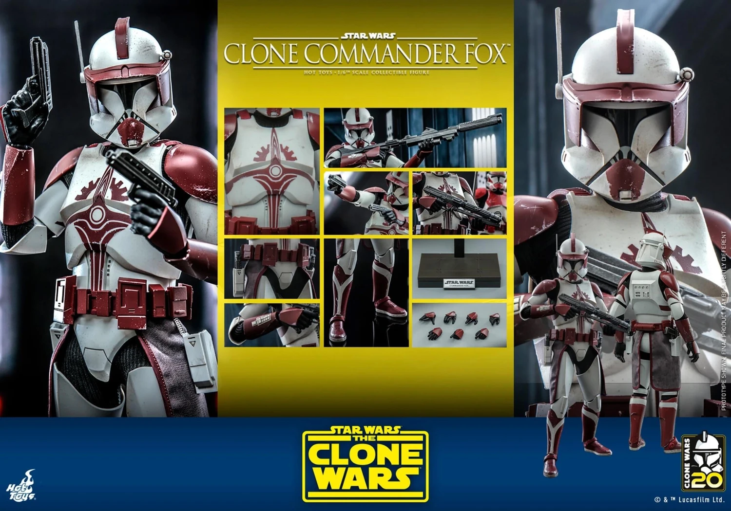 *PRE-ORDER Clone Commander Fox - Star Wars Hot Toys Exclusive Collectibles 1/6 Scale Action Figure 8 *PRE-ORDER Clone Commander Fox - Star Wars Hot Toys Exclusive Collectibles 1/6 Scale Action Figure - Image 6
