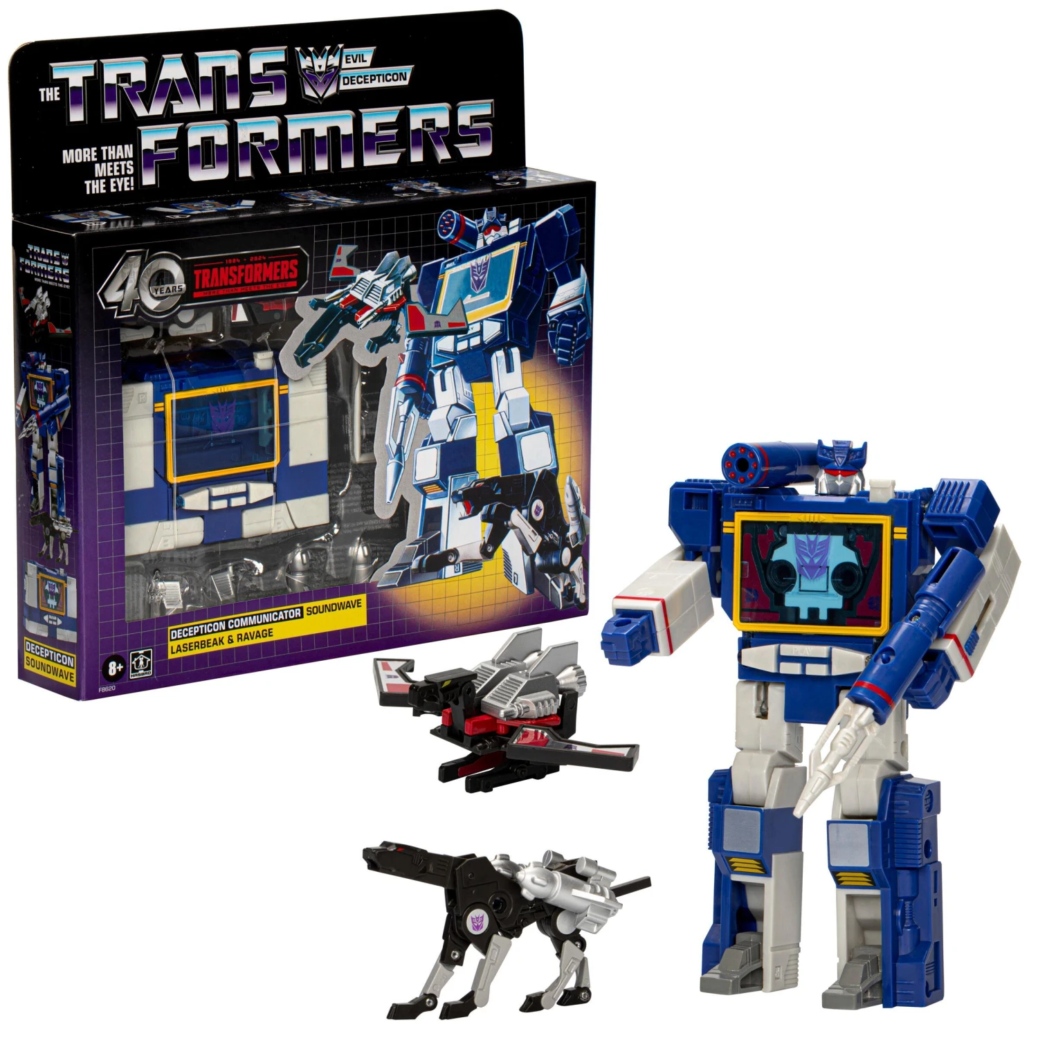 Hasbro *PRE-ORDER Transformers Retro 40th Anniversary Action Figure - G1 Decepticon Soundwave, Laserbeak & Ravage 3 Hasbro *PRE-ORDER Transformers Retro 40th Anniversary Action Figure - G1 Decepticon Soundwave, Laserbeak & Ravage