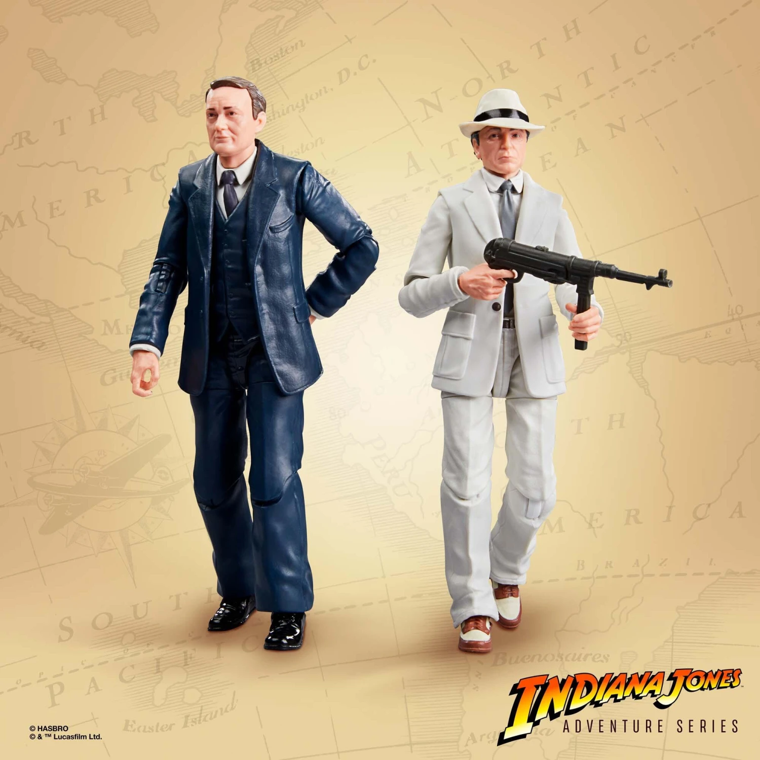 Hasbro Indiana Jones 6 Inch Exclusive Action Figure 2-Pack - Marcus Brody & Rene Belloq (Ark Showdown) 4 Hasbro Indiana Jones 6 Inch Exclusive Action Figure 2-Pack - Marcus Brody & Rene Belloq (Ark Showdown) - Image 2