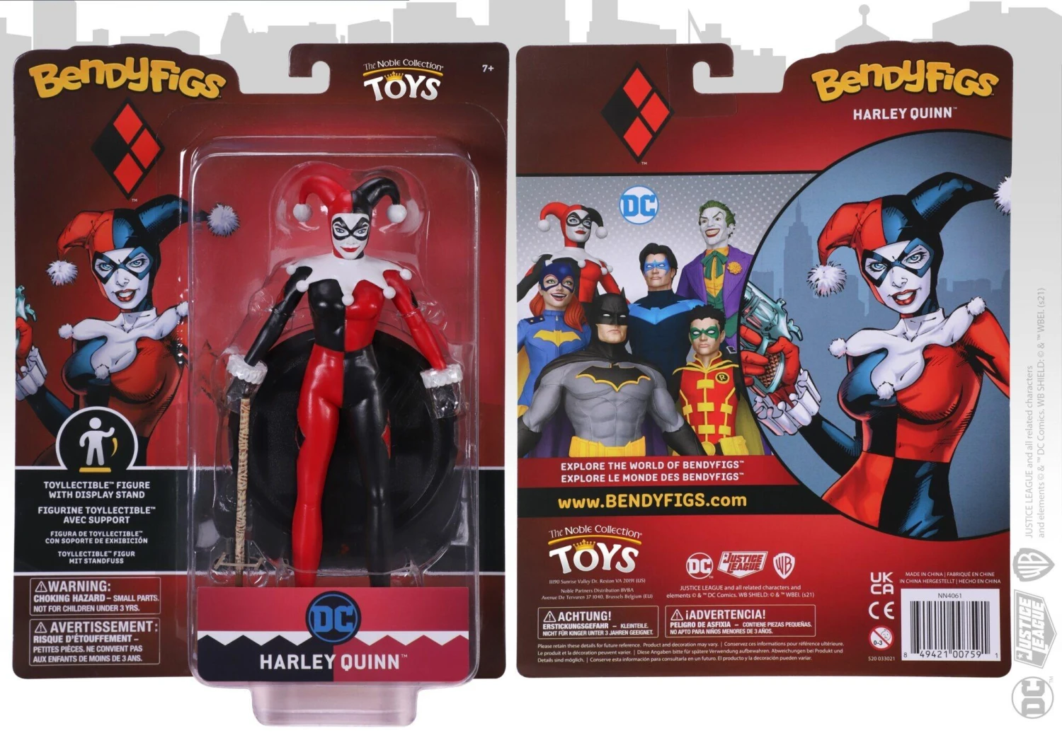 Noble Collection DC Bendyfigs Action Figure - Harley Quinn Jester 4 Noble Collection DC Bendyfigs Action Figure - Harley Quinn Jester - Image 2