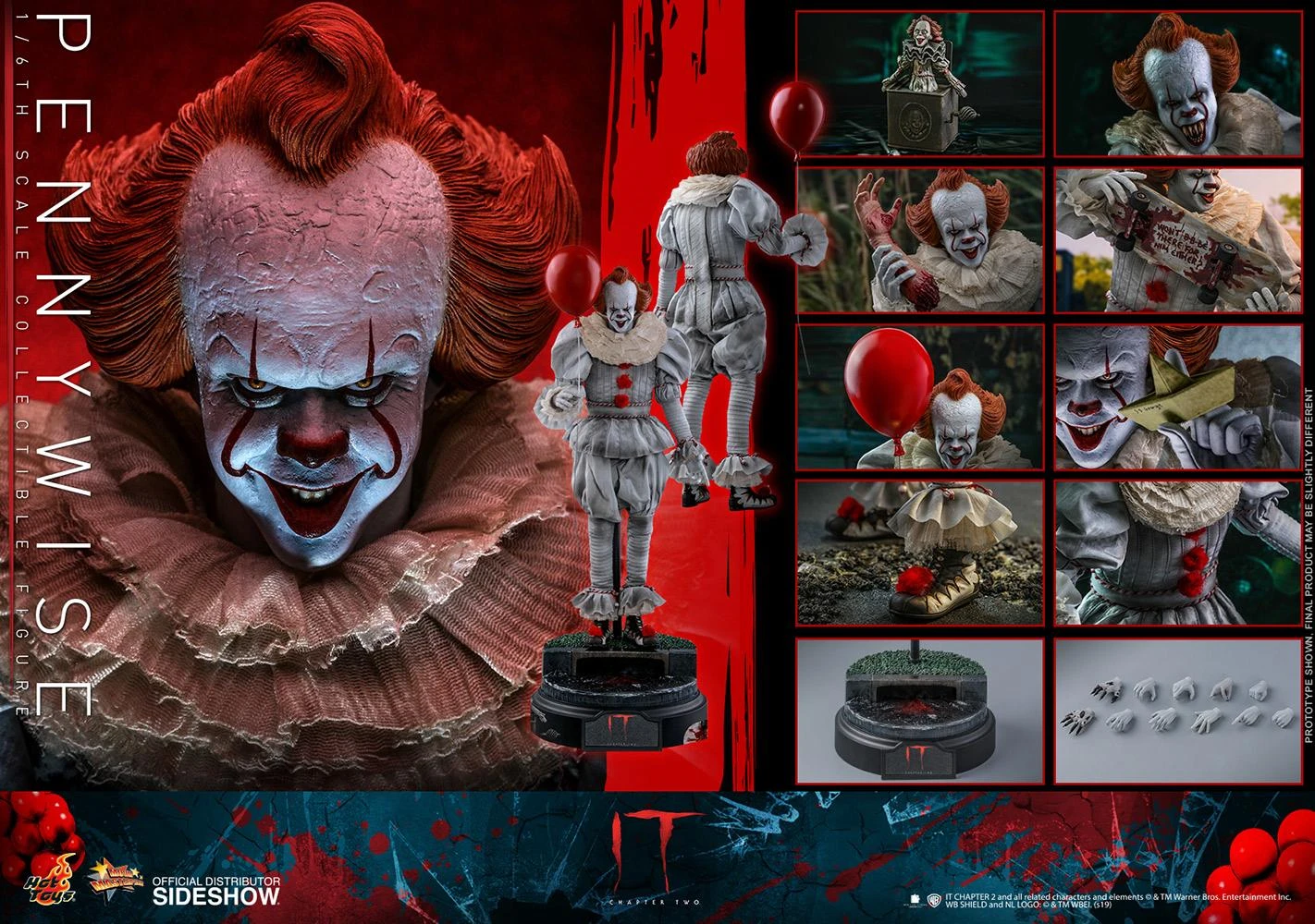 Pennywise - IT Chapter 2 Hot Toys Collectibles 1/6 Scale Action Figure 9 Pennywise - IT Chapter 2 Hot Toys Collectibles 1/6 Scale Action Figure - Image 7